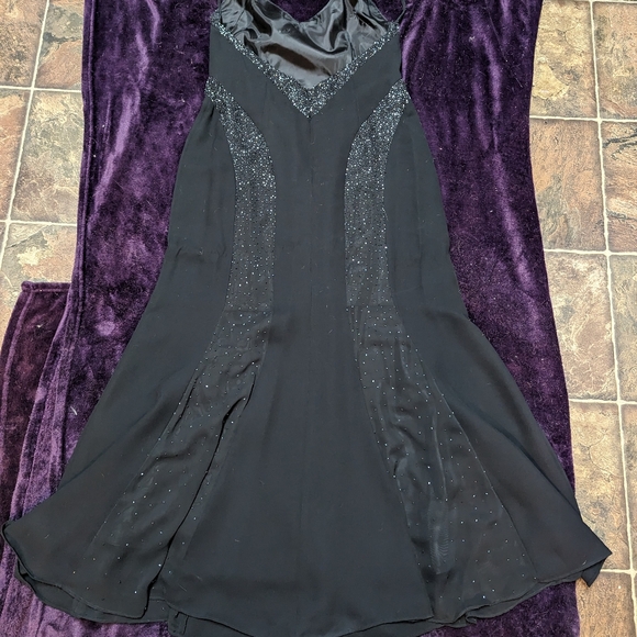 Size 14 black grad/formal gown with beading - Picture 3 of 5